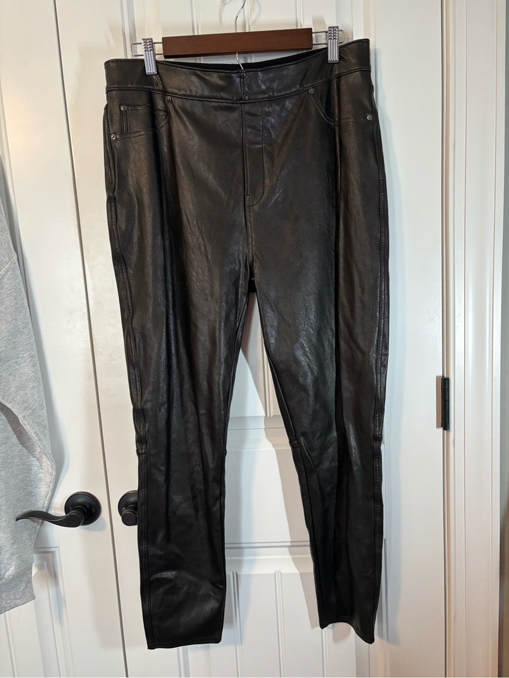 Women’s Spanx Black Faux Leather Pants Size XL